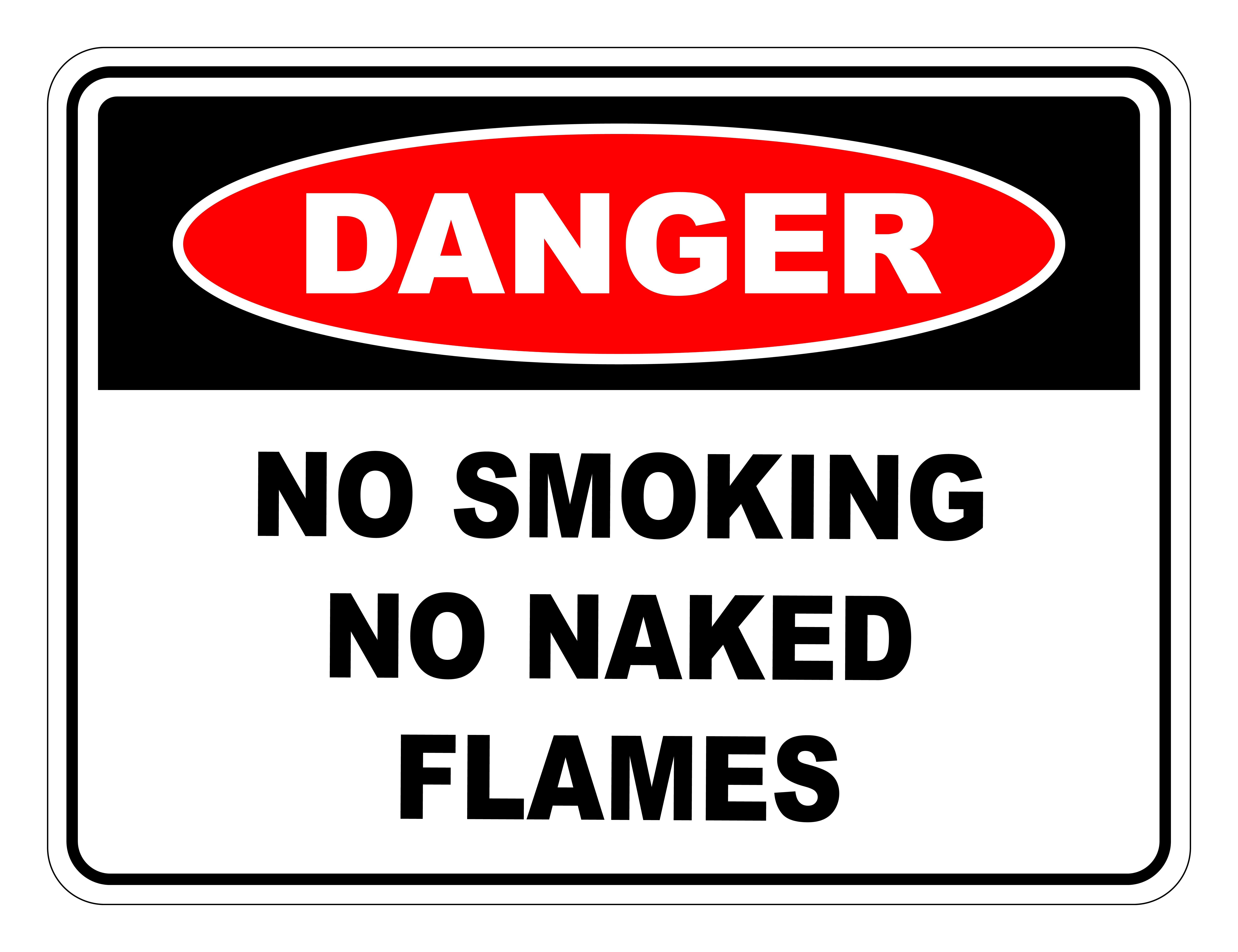 No Smoking No Naked Flames Danger Safety Sign Safety Signs Warehouse