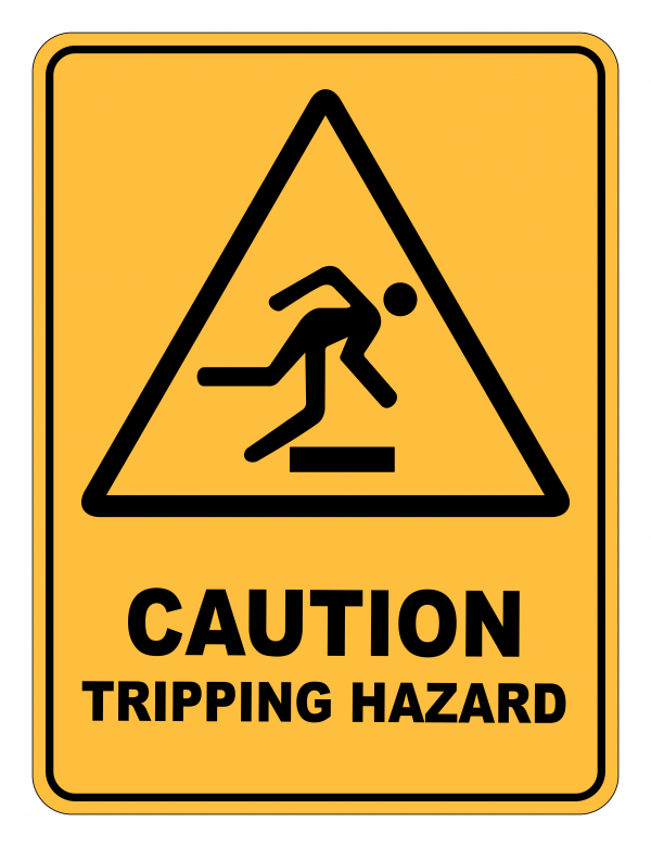 Caution Tripping Hazard Caution Safety Sign