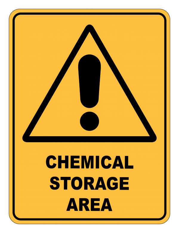 Chemical Storage Area Warning Safety Sign - Safety Signs Warehouse