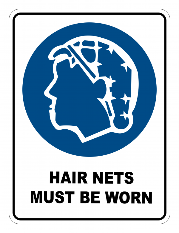 Hair Nets Must Be Worn Mandatory Safety Sign Safety Signs Warehouse