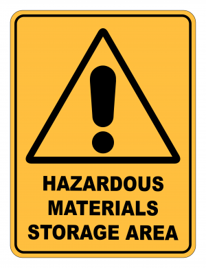 Hazardous Materials Storage Area Caution Safety Sign